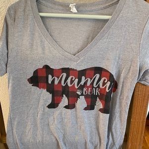 NWOT Mama Bear V neck Tee